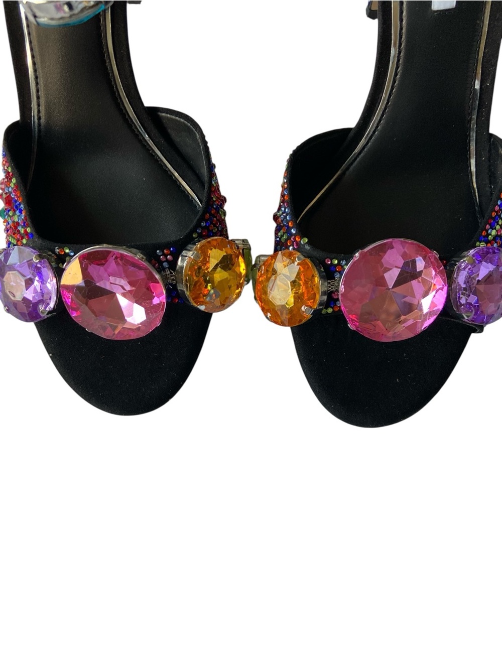 Gianni Bini Oaklynn Rainbow Rhinestone Suede Heels Size 8 NWOB - Picture 6 of 8